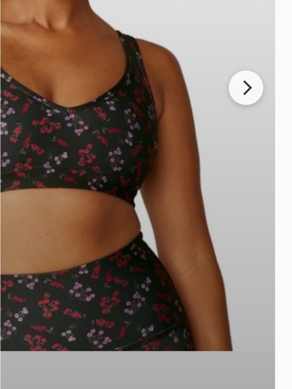 Beyond Yoga Black Floral Sports Bra with Red & Purple Flowers - Picture 6 of 7